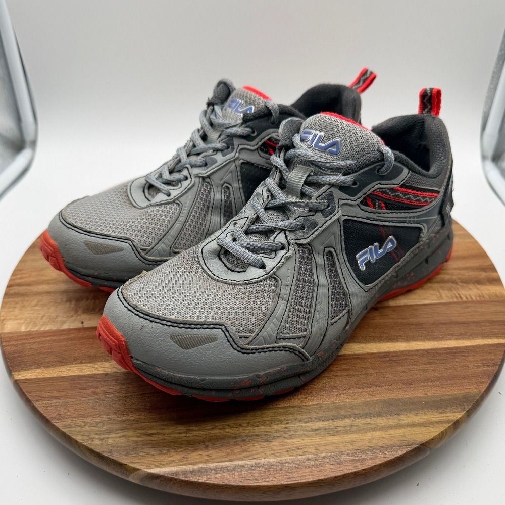 Fila‎ All Terrain Trail Running Shoes Women's Size 8 Grey Black Red   0727